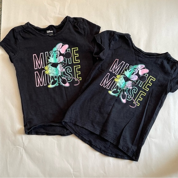 Disney jumping bean 3T black short sleeve Minnie Mouse tshirt multicolored words - Picture 1 of 3